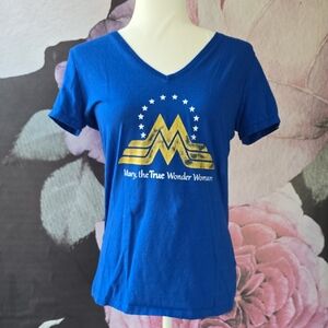 Blue Graphic Tee - Mary, the True Wonder Woman